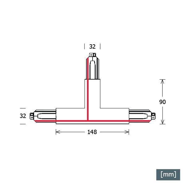 LTS Licht&Leuchten T-Verbinder ST-A T/PE-OUT-L/90-2