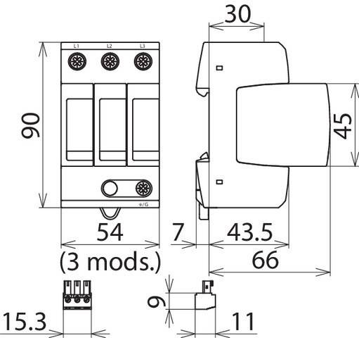 DEHN Überspannungsableiter DG MU 3PY 480 3W+G R-4