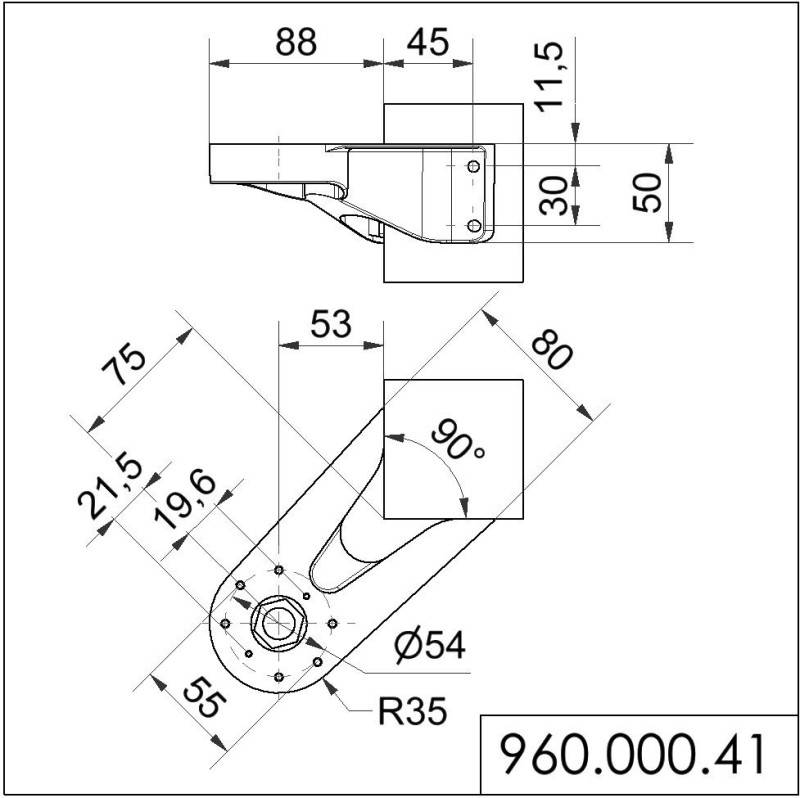 Werma Befestigungswinkel WM 96000041 schwarz Wandmontage-1
