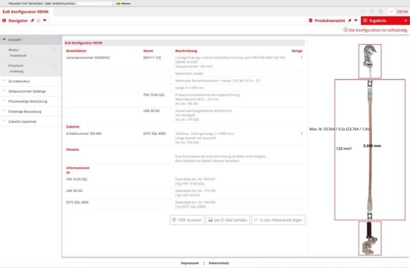 DEHN Erdungs u. Kurzschließseil EKV1+195V2WPYVF-1