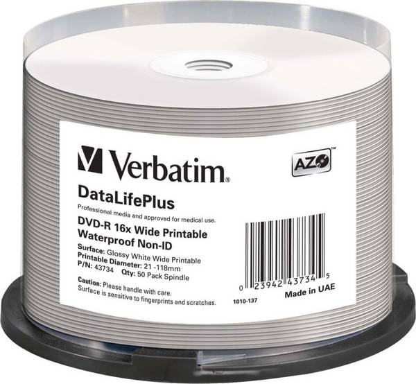 4 Pck. Verbatim DVD-R 4.7GB/120Min/16x 43734 (VE5