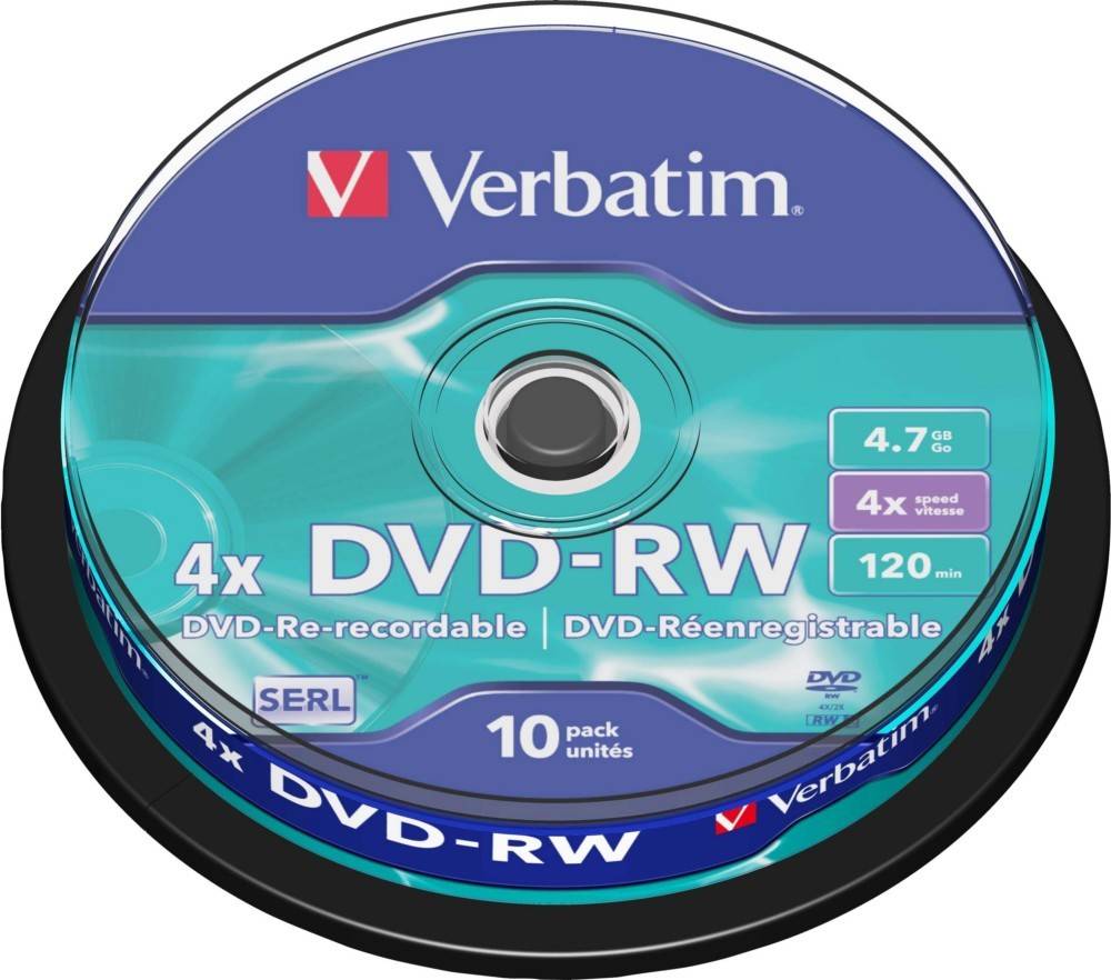 Verbatim DVD-RW 4.7GB/120Min/4x 43552 (VE10)-0