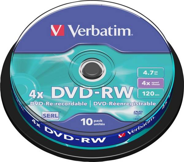 Verbatim DVD-RW 4.7GB/120Min/4x 43552 (VE10)