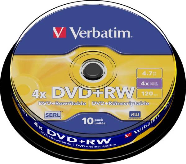 Verbatim DVD+RW 4.7GB/120Min/4x 43488 (VE10)