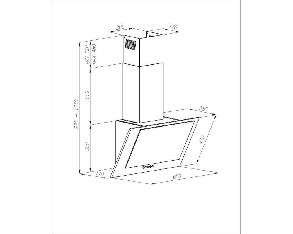 Amica Kaminhaube GlassLineBlack KH 17118-1 S-2