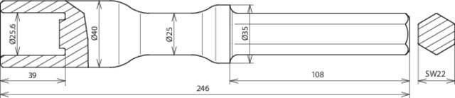 DEHN Hammereinsatz HERE25SW22VHACSTBLAN-1