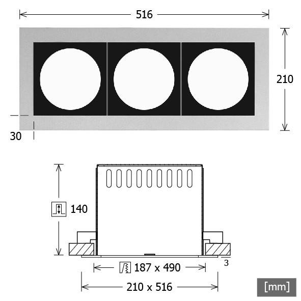 LTS Licht&Leuchten Einbaugehäuse SCER 2.3140 sw-1