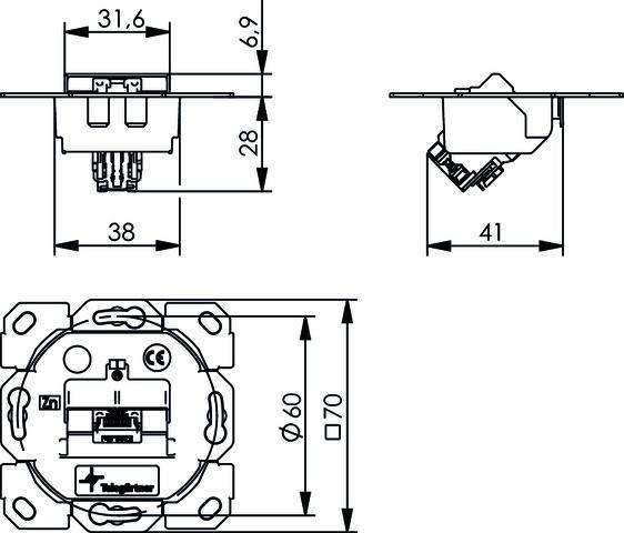 Telegärtner Modulaufnahme AMJ-SL 1-fach 100022984-1