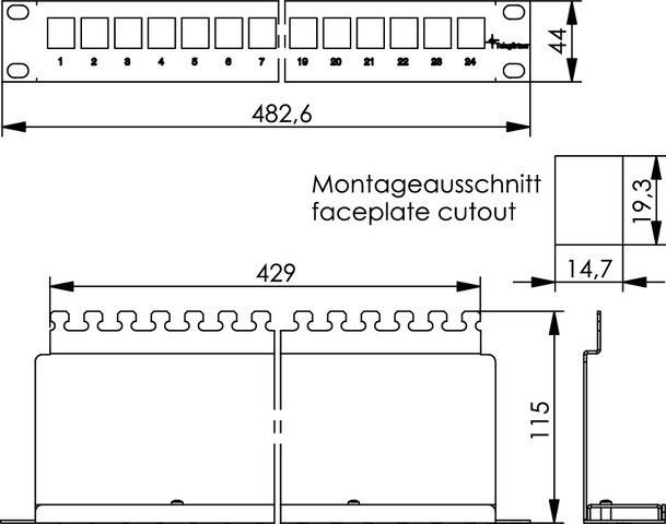 Telegärtner 19Z-Modulträger 100007011-2