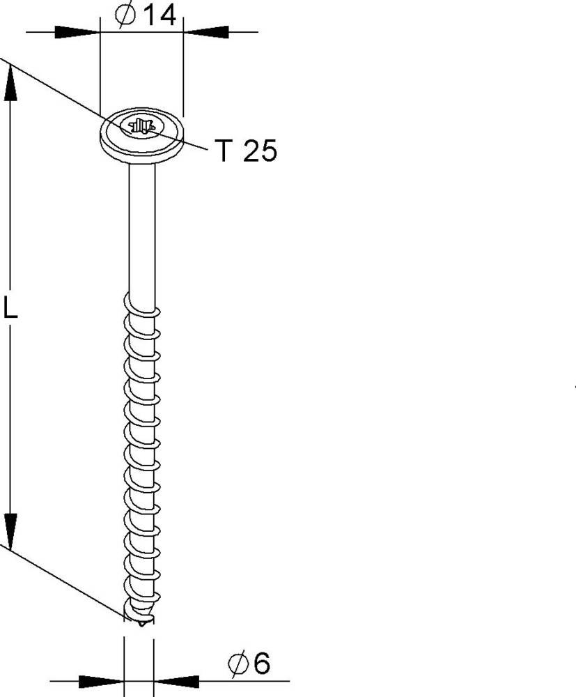 100 Stk. Niedax Holzschraube NHS 6X60/TK-T30 V-1