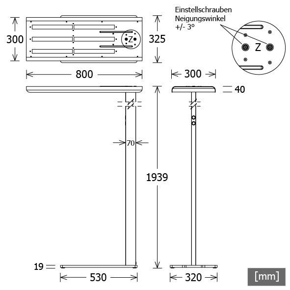 LTS Licht&Leuchten LED-Stehleuchte OPT-S-1