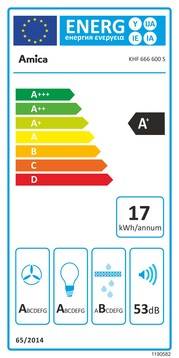 Amica Kaminhaube Pure, 60 cm,sw Glas KHF 666 600 S-1