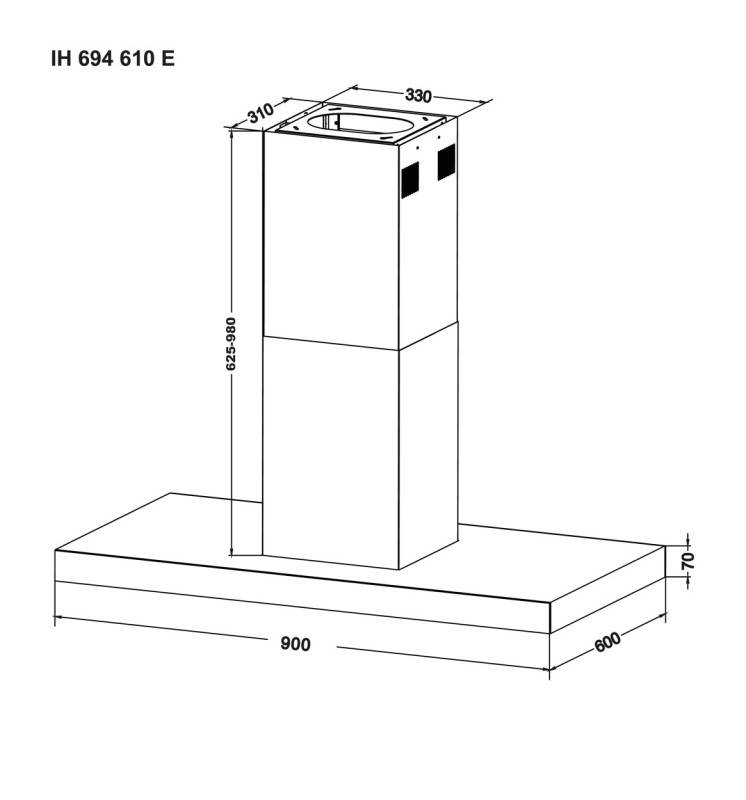 Amica Inselesse T-Line,90cm IH 694 610 S-2