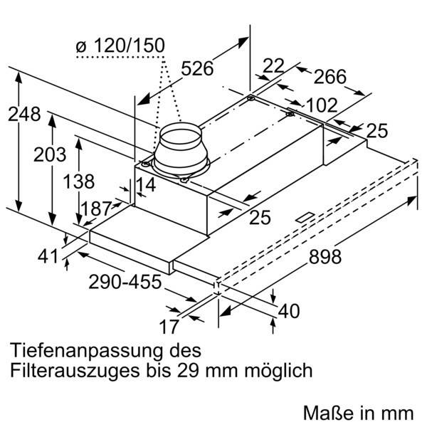 Bosch MDA Flachschirmhaube DFL094A51-3