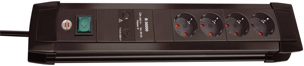 Brennenstuhl 1155000374 Premium-Line PDU-Steckdose 4 Steckdosen mit Schalter und Überspannungsschutz Schwarz …