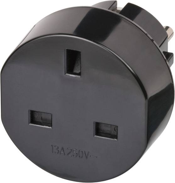 Brennenstuhl Reisestecker / Reiseadapter (Reise-Steckdosenadapter für: Euro Steckdose und England Stecker) schwarz-0