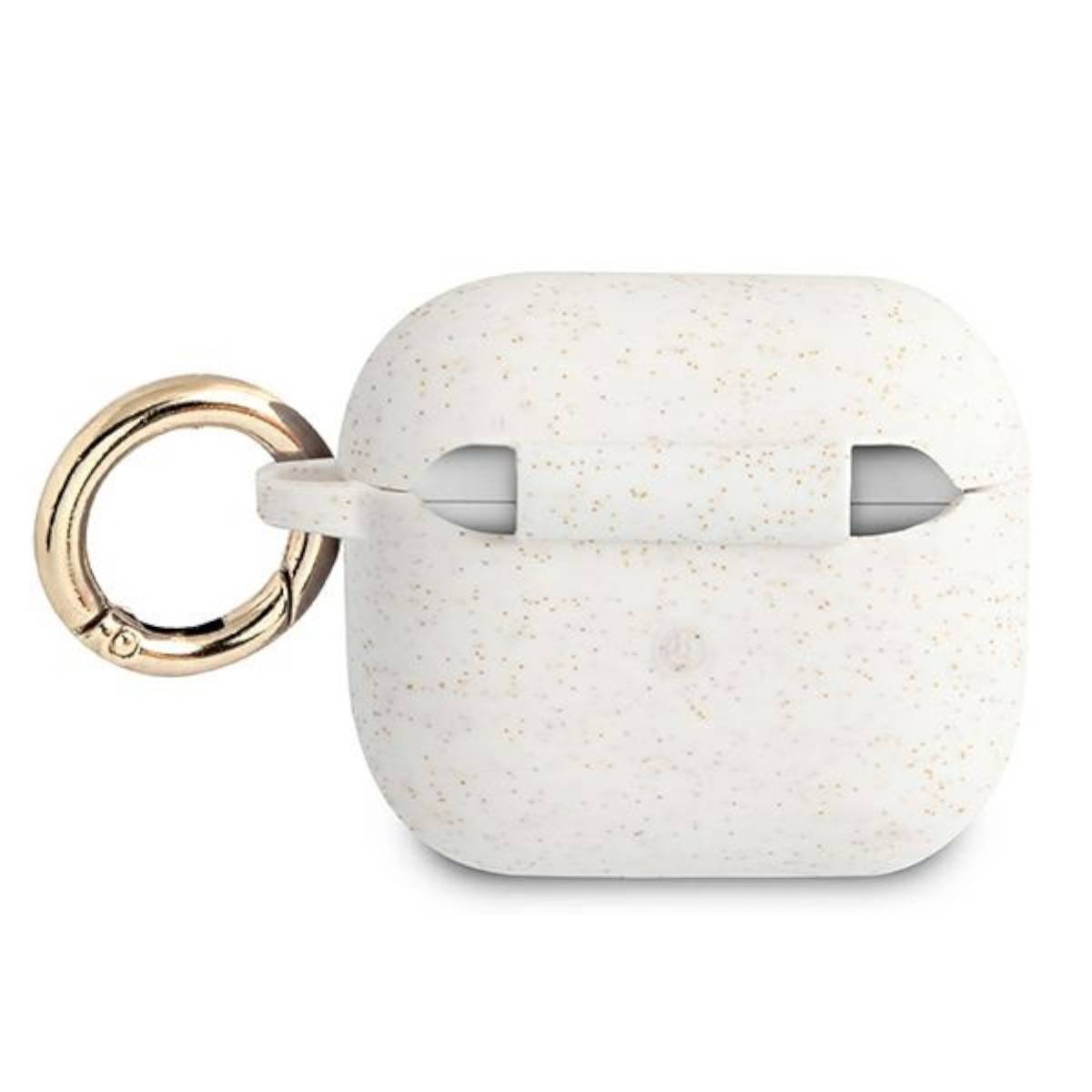Guess Apple AirPods 3 Cover Glitter Weiß Silicone Schutzhülle Case Etui-1