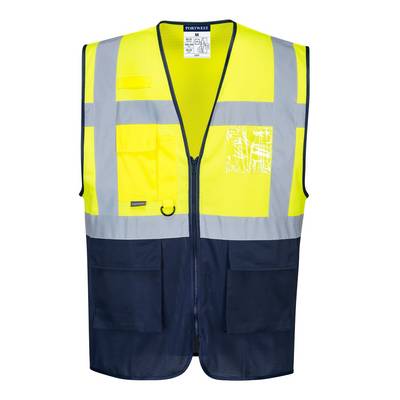 Portwest 2-farbige Executive-Netz-Warnschutz-Weste Farbe: Gelb/Marine Blau, Gr. 3XL-0
