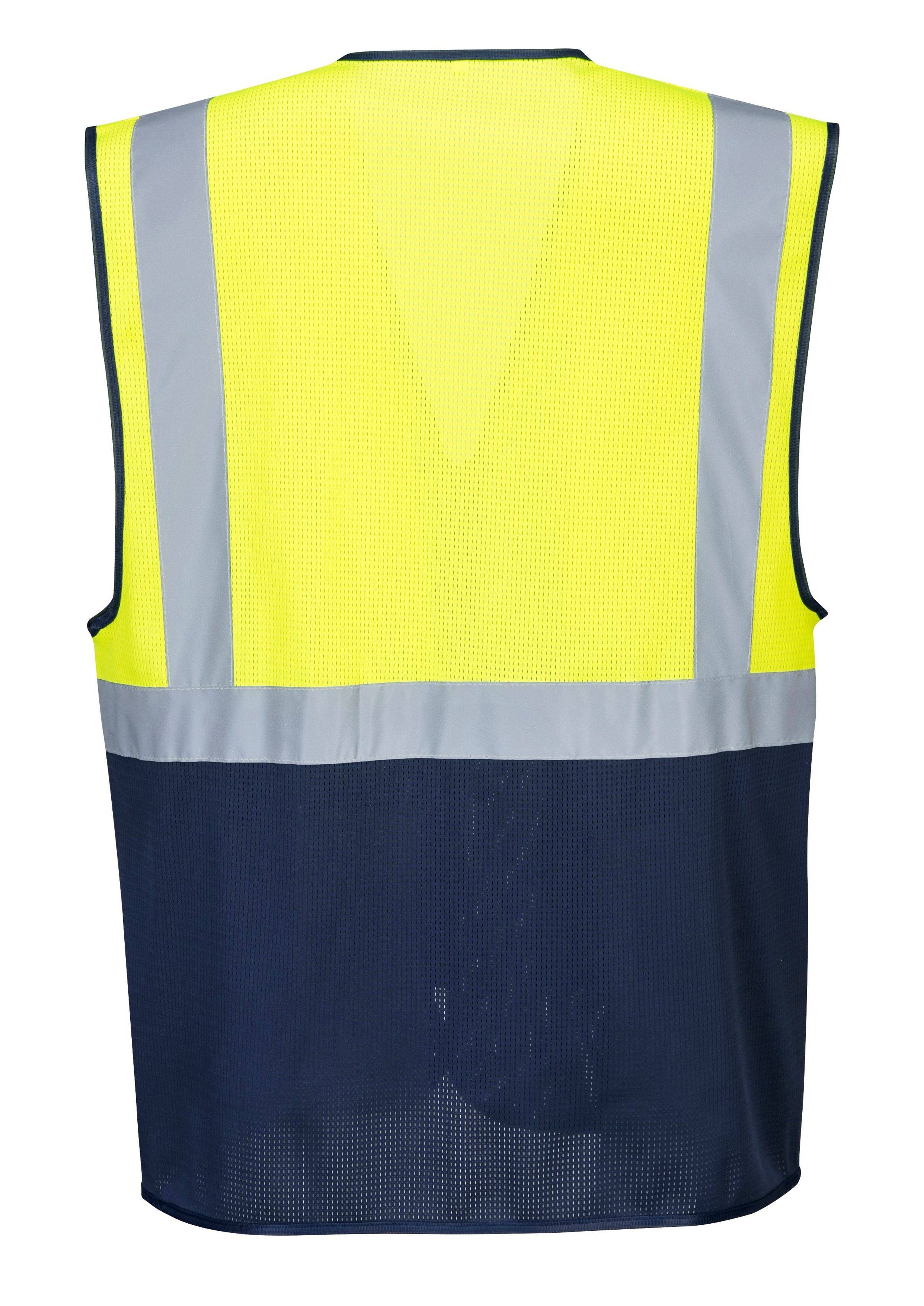 Portwest 2-farbige Executive-Netz-Warnschutz-Weste Farbe: Gelb/Marine Blau, Gr. 3XL-1