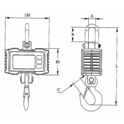 PCE Instruments Kranwaage PCE-CS 1000N Wägebereich 1000 kg |Fernbedienung |Hold |Summierfunktion |Haken |Schäkel-2