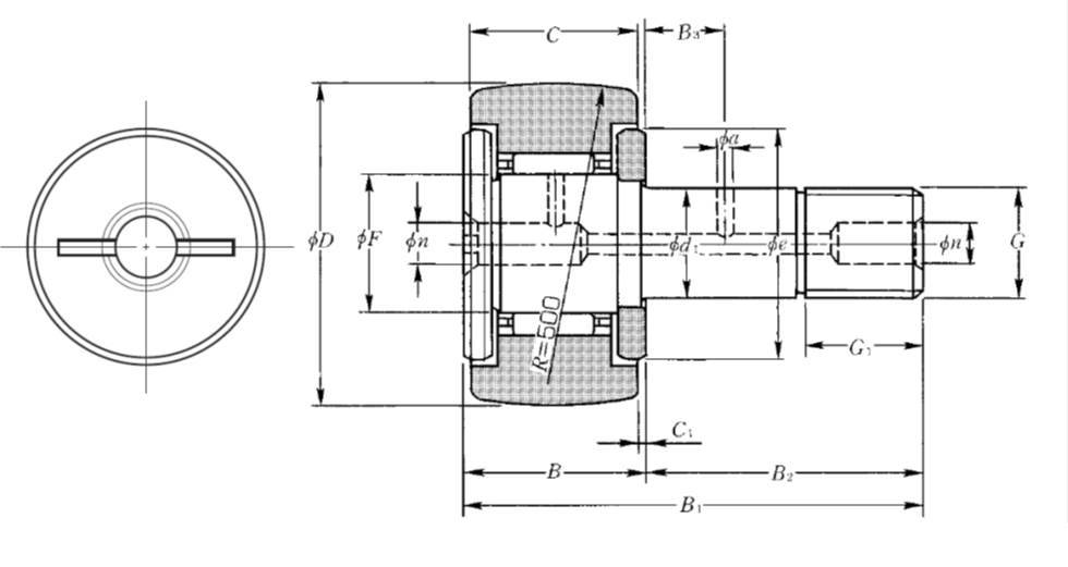 Kurvenrolle KR 16 FX NTN 6x16x28 mm zylindrischer Außenring-1