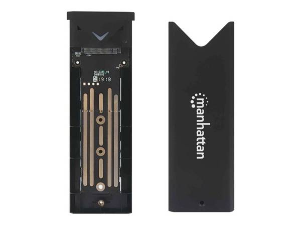 Manhattan M.2 NVMe SSD Enclosure, USB-C Female Connection, 10 Gbps (USB 3.2 Gen2 aka USB 3.1), UASP-compliant, SuperSpee