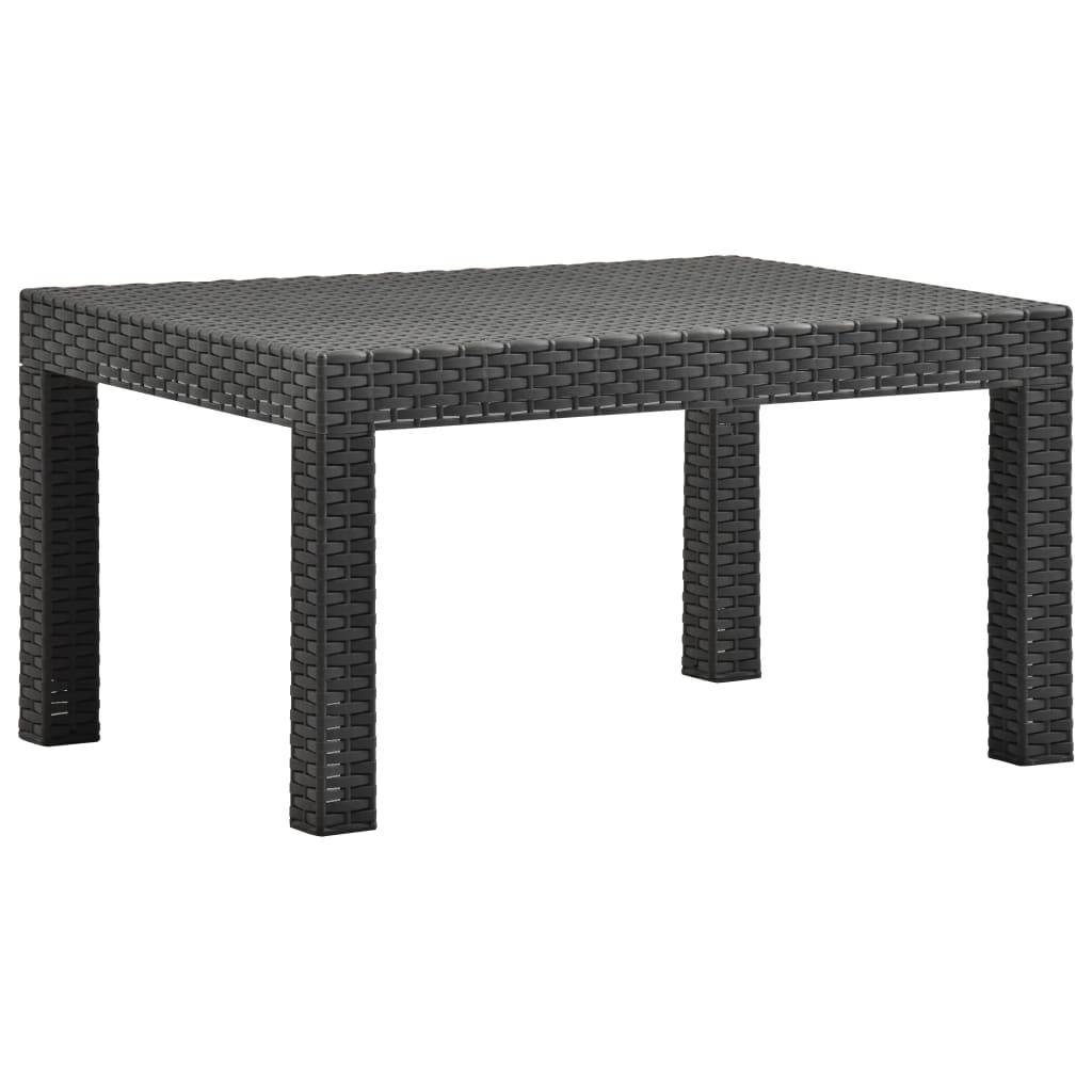 vidaXL Gartentisch Anthrazit 58x58x41 cm PP Rattan-0