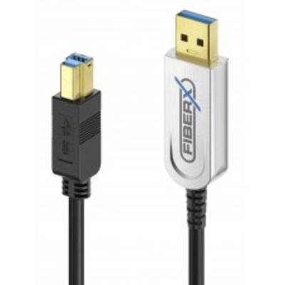 PureLink FiberX Serie USB 3.1 Glasfaser Kabel USB-A auf USB-B 10m Digital/Daten LWL