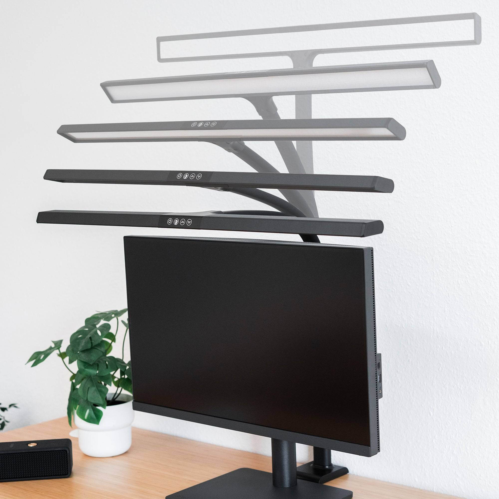 FeinTech LTL00321E LED Schreibtisch-Lampe 80 cm dimmbar Klemmfuß schwarz-2