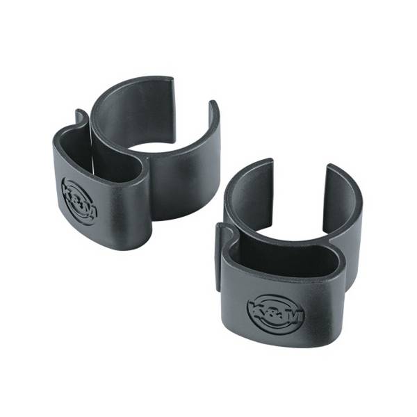 KOENIG & MEYER Kunststoff-Kabelklemmen für Boxen- und Leuchtenstative (für Rohr-Ø 35-42 mm | 2 Stück) - in schwarz
