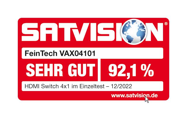 Preisbild für FeinTech VAX04101 HDMI eARC Pass Switch 4x1 für TV, Soundbar und 3 Quellen