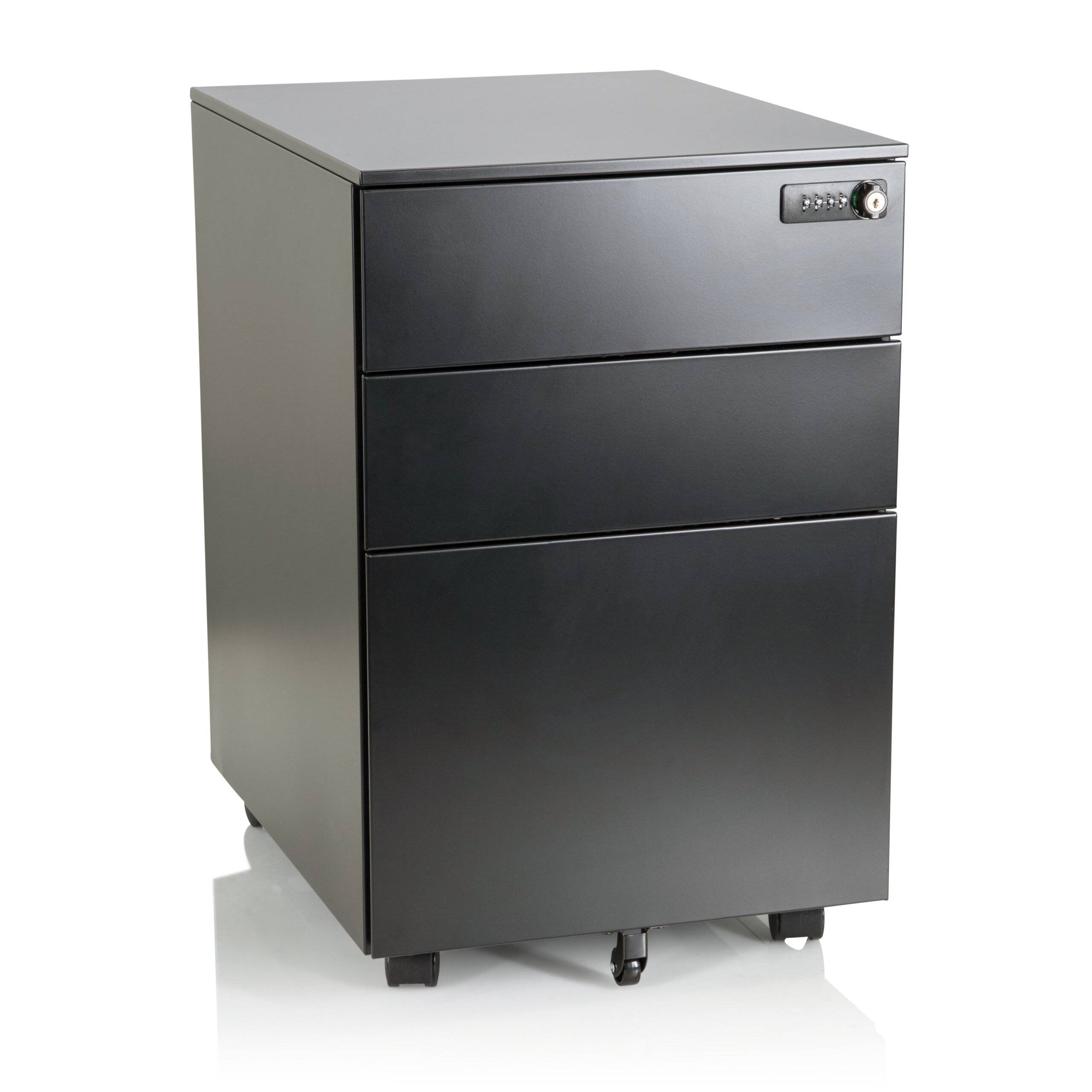 Rollcontainer COLOR OS I Metall schwarz mit Zahlenschloss hjh OFFICE-0
