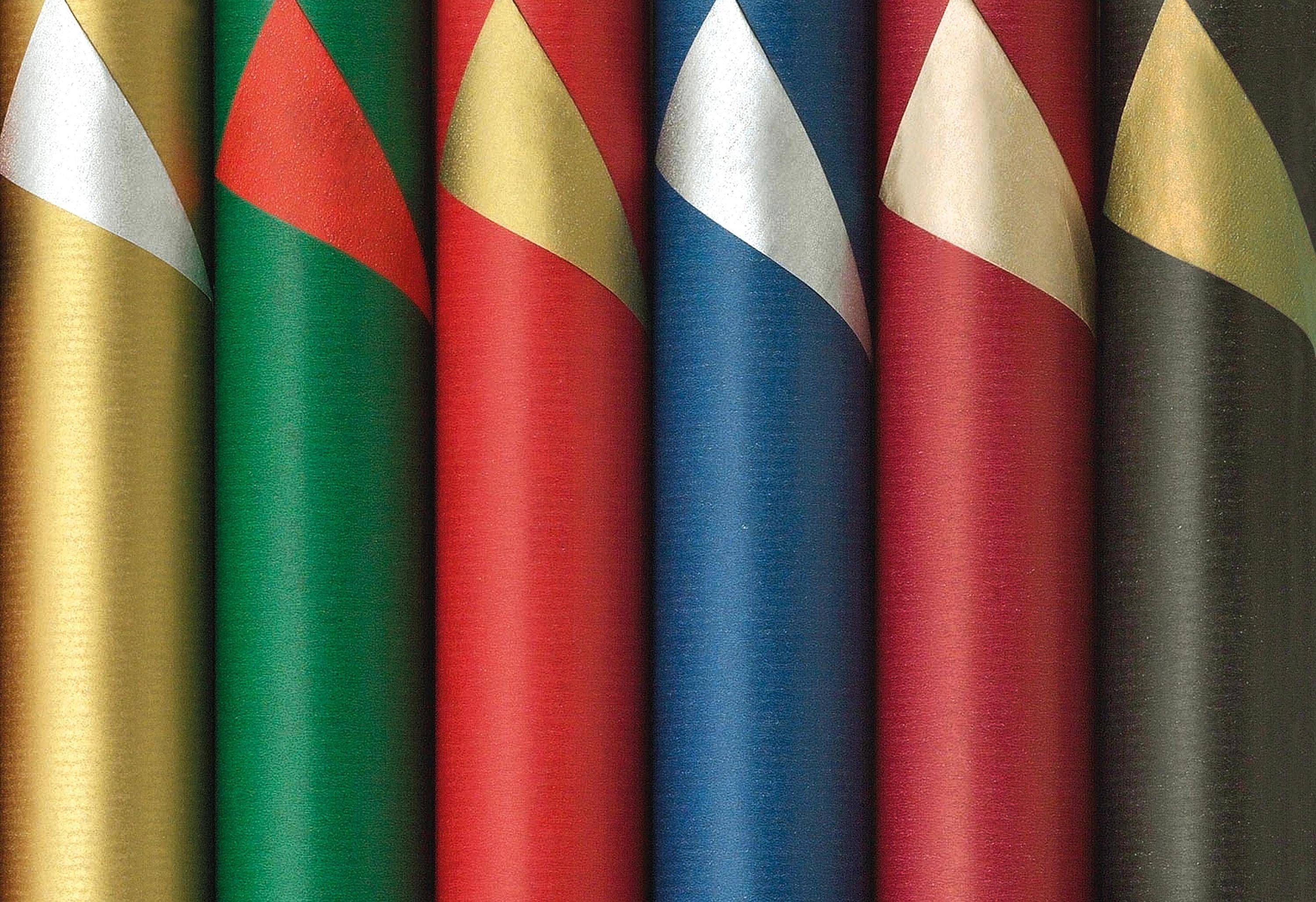 ZOEWIE Weihnachtspapier 2-Color 60g/m² 2mx70cm farbig sortiert-0