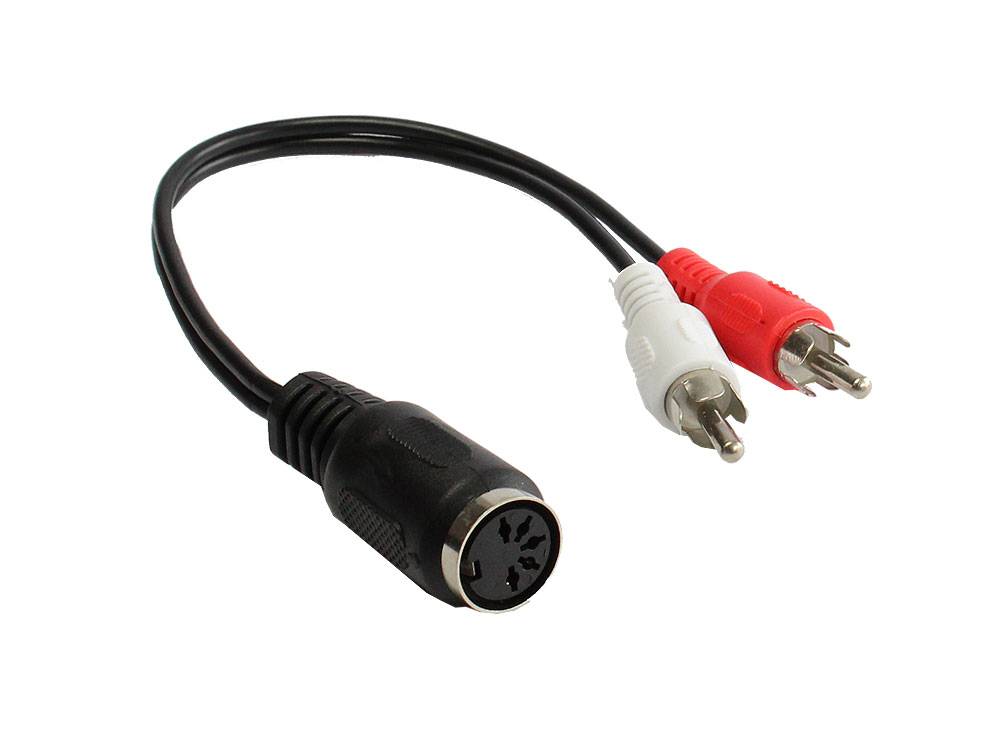 Kabelmeister® Audio Adapter 2x Cinch Stecker an 5-pol DIN Buchse, 0,2m-0