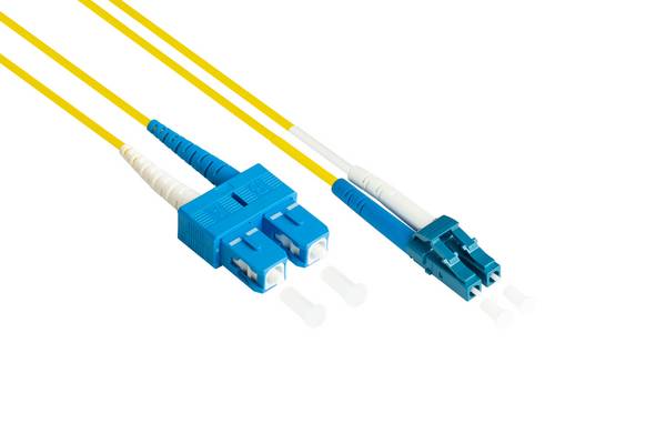 Kabelmeister® Patchkabel LWL Duplex OS2 (Singlemode, 9/125) LC/SC, 1m