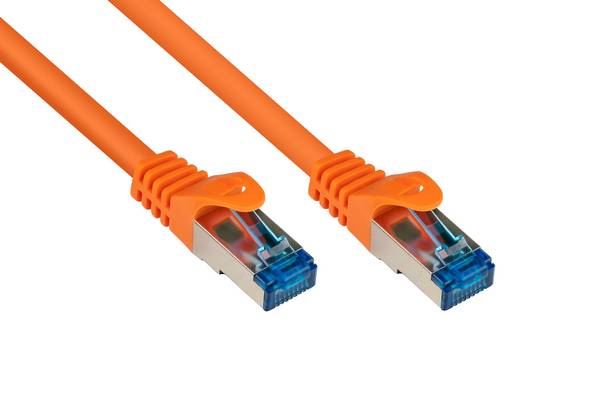 RNS® Patchkabel mit Rastnasenschutz, Cat. 6A, S/FTP, PIMF, halogenfrei, 500MHz, orange, 10m, Good Connections®