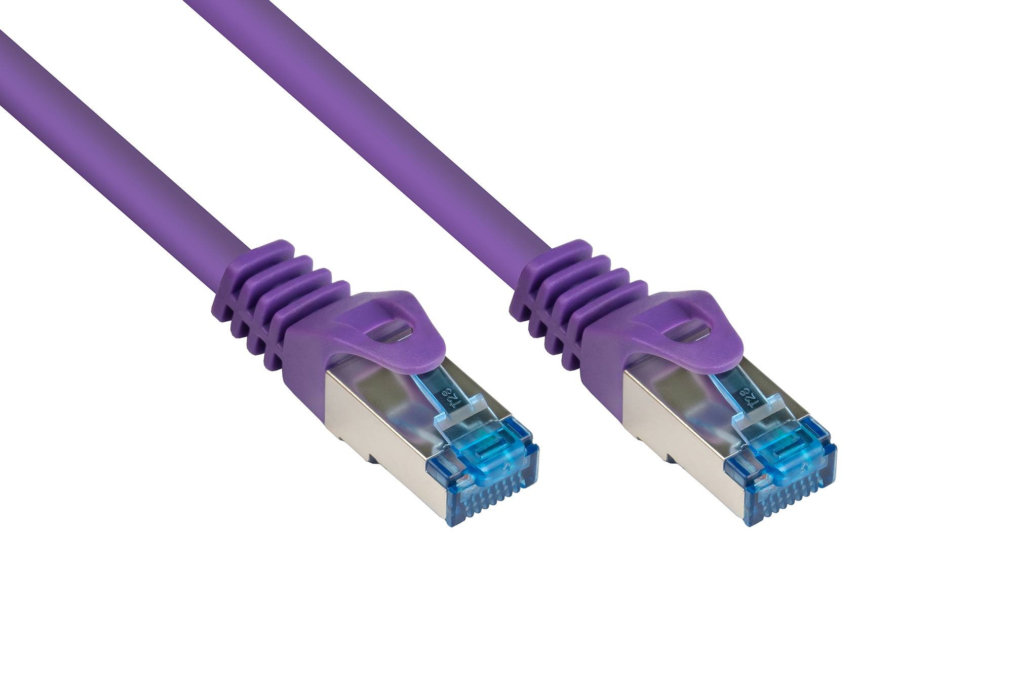 kabelmeister® Patchkabel, Cat. 6A, S/FTP, PIMF, halogenfrei, 500MHz, violett, 1m-0