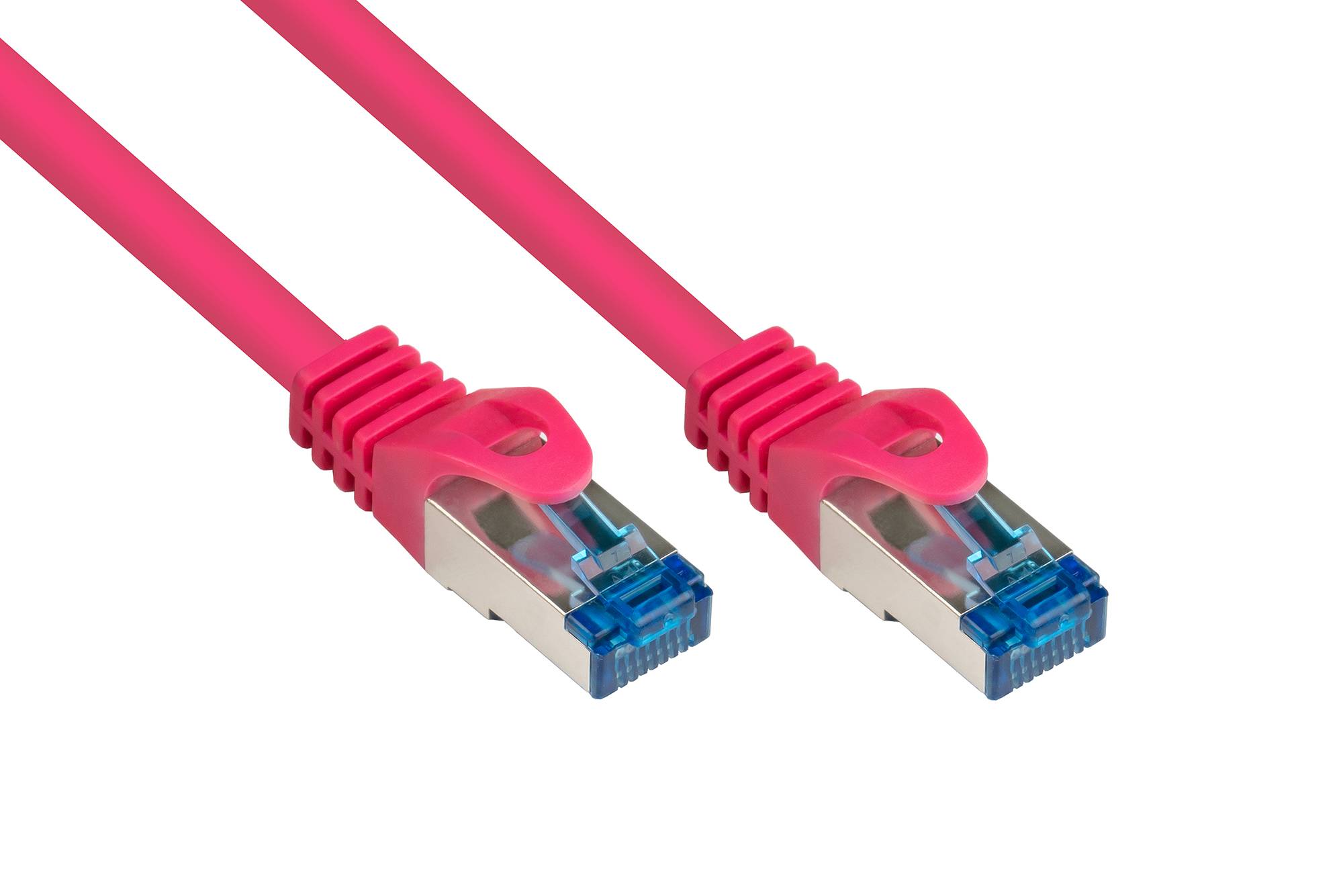 RNS® Patchkabel mit Rastnasenschutz, Cat. 6A, S/FTP, PiMF, halogenfrei, 500MHz, magenta, 15m, Good Connections®-0