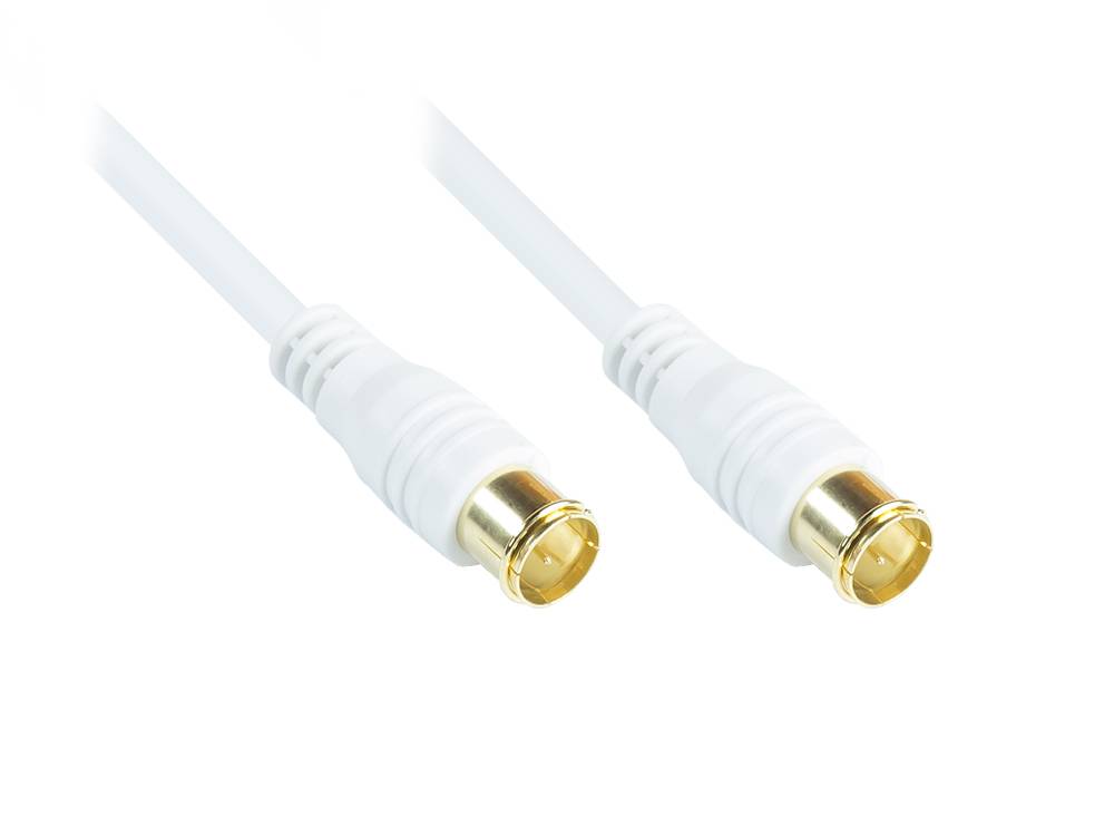 Good Connections® F-Quick SAT Antennenkabel, F-Quick Stecker beidseitig (vergoldet), 2x geschirmt, weiß, 5m-0