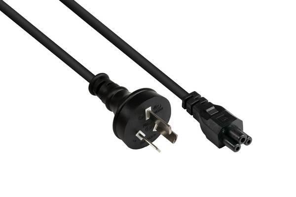 Netzkabel China Netz-Stecker Typ I (gerade) an C5 (gerade) für Notebook, CCC, schwarz, 0,75 mm²,1,8m