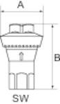 RIEGLER Inline-Druckregler, 2 x IG, ohne Sekundärentlüftung, G 1/4, SW 17, Arbeitsdruck (voreingestellt) 3 bar, PN max.-1