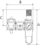RIEGLER Wartungsstation SAFETY »multifix«, Kugelhahn-Anfahrventil-Filterregler, HA, BG 5, G 1, PE 2 - 16 bar, Regelberei-1