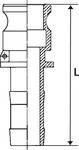 RIEGLER Kamlok-Schnellkupplungsstecker, Schlauchtülle, Typ E, Alu, für Schlauch LW 63, Stecker-Ø 76 mm, Druck max. 16 ba-1