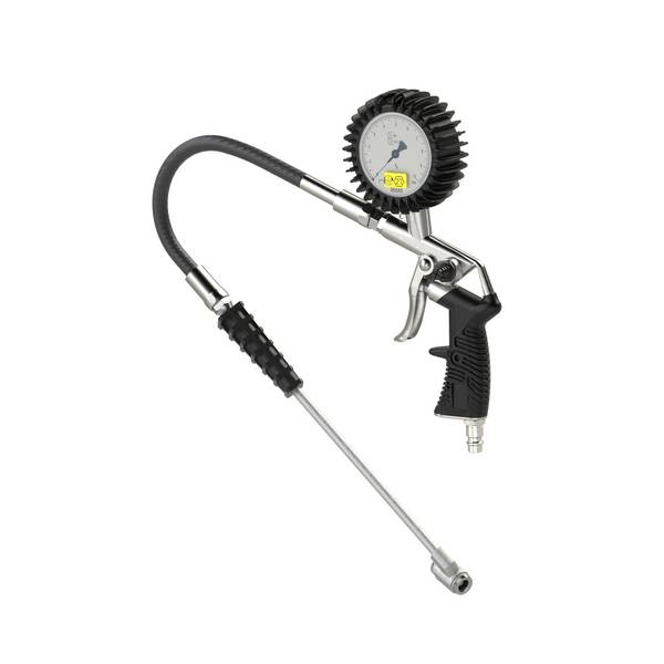 RIEGLER Standard-Handreifenfüllmesser, Tankstellenstecker, Schlauch starr, Mano Ø 63 mm, geeicht, 0 - 10 bar, Stecknippe