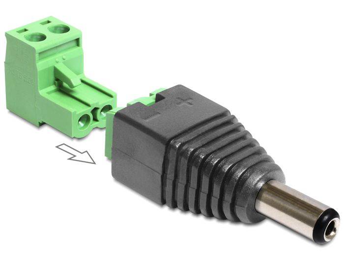DC 5,5 x 2,5 mm auf 2 Pin Terminalblock...-1