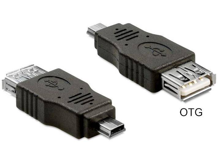 Delock USB 2.0 Adapter [1x USB 2.0 Stecker Mini-B - 1x USB 2.0 Buchse A] 65399 0 mm mit OTG-Funktion-1