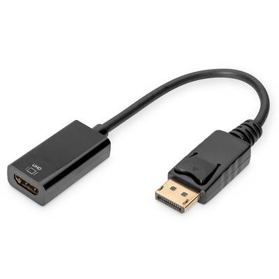 Digitus AK-340415-002-S DisplayPort / HDMI Adapter [1x DisplayPort Stecker - 1x HDMI-Buchse] Schwarz Geschirmt, HDMI-fäh