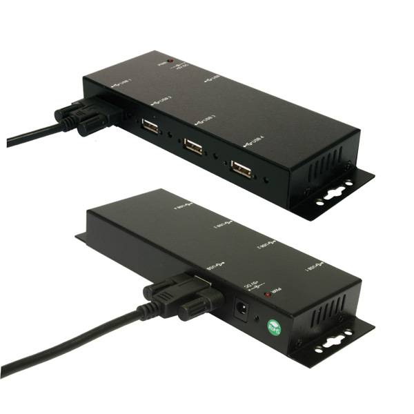 EXSYS EX-1166HMV 4 Port externer USB 2.0 Hub Metall verschraubbar