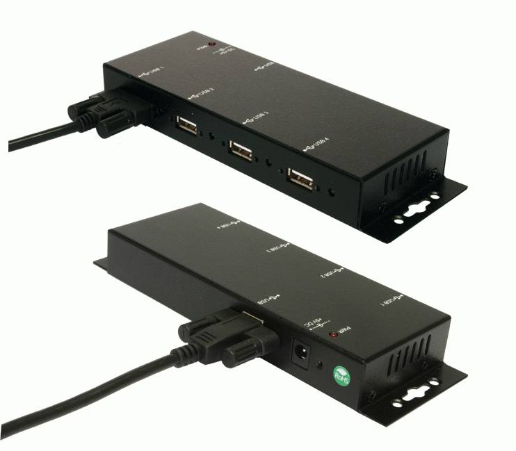 EXSYS EX-1166HMV 4 Port externer USB 2.0 Hub Metall verschraubbar-2