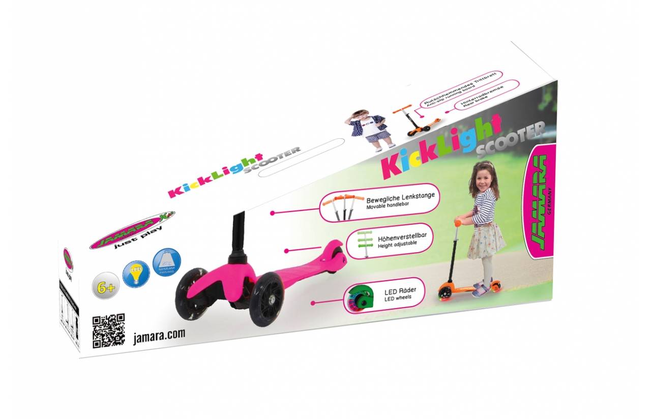 Jamara KickLight Scooter pink, Kinder, Dreiradroller, Weiblich, Asphalt, 50 kg, 3 Rad/Räder-2